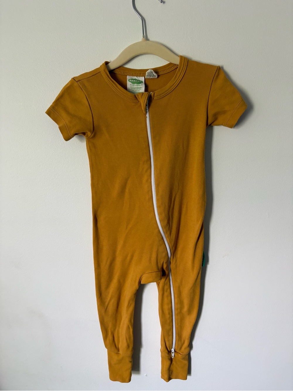 (2/$18) Parade Organic Cotton Mustard Zipper Footie